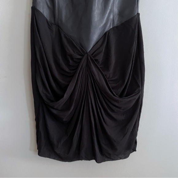 Bailey 44 Faux Leather Scalloped Black Dress, Women Size 2 - Picture 6 of 10